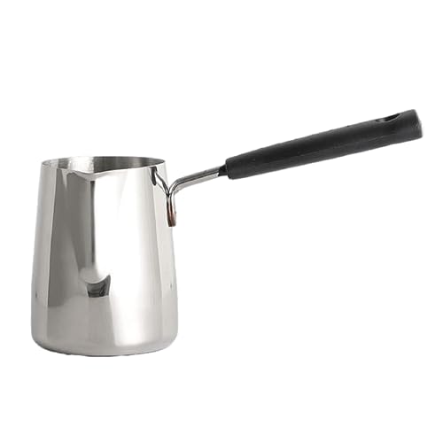 Image of 3D Creations 350ml Stainless Steel Coffee Maker Warmer Turkish Pot | Greek Coffee Pot Milk Warmer Hot Chocolate Pot Cezve Ibrik Briki Butter Melting Pan | Small Saucepan Contemporary Stovetop