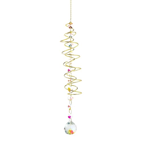 SSKHE Carillon Attrape-Soleil Belle Cloche à Vent Spirale en Cristal pour Attraper Le Soleil, Cloche à Vent Colorée Suspendue, Idéale pour Les Fenêtres, Le Jardin Extérieur et Les Fêtes.