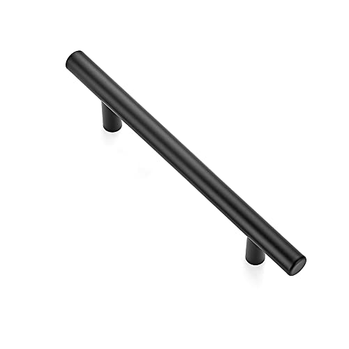 Image of Ravinte Matte Black Cabinet Pulls Cabinet Handles, 5 Inch CC, 1 Pack | Stainless Steel Handles, Smooth Bar Grip, Kitchen Cupboard Update, For Cabinets, Drawers, Dressers, Furniture Projects