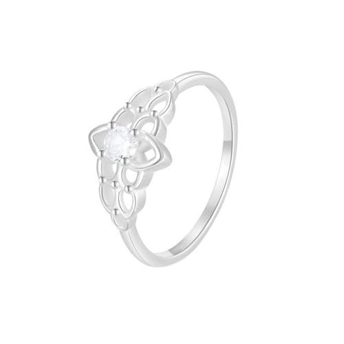 Anillo de boda de moissanita blanca en oro de 9 y 14 quilates Au375 Au585 elegancia redonda para tía