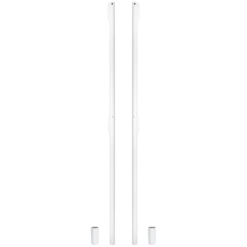 Aoneky 1.5'' Outdoor Badminton Posts Set with Ground Sleeves, Permanent Aluminum Net Poles for Backyard, Lawn, Concrete, Includes 2 Poles & 2 Anchors