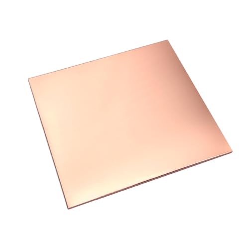 RRRST Foglio di rame puro, 15 x 15 cm, spessore 0,8 mm, purezza 99,9%, piastra quadrata in rame per gioielli, fai da te, artigianato, modellismo