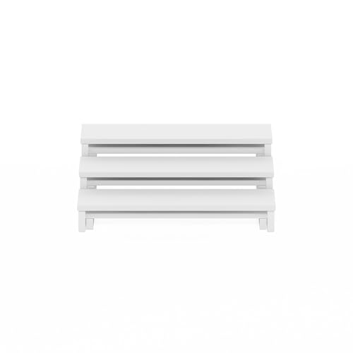 Image of Furinno RAVEL Kitchen Countertop Organizer Set of 2, 3-Tier Nesting Metal Frame Counter Shelves, Kitchen Storage, Expandable, Spice Rack, for Pantry, Coffee Bar, White
