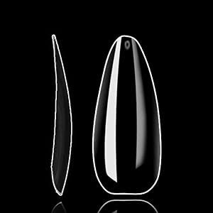 Vivace 2PACK Natural/Clear Full Cover Stiletto 500 Acrylic False Fake Gel Nail Tips (Total 1000Tips) 10Sizes With Acrylic Case For Nail Salon Nail Shop (F.C.Stiletto)
