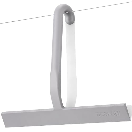 Image of 10 Inch Silicone Shower Squeegee for Glass Doors, Streak-Free, Grey