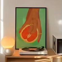 LIRHIQYGF Modernes minimalistisches grünes Wandbild auf Leinwand, Poster, Kunstdruck für Wohnzimmer, Schlafzimmer, Heimdekoration (80 x 120 cm/rahmenlos)