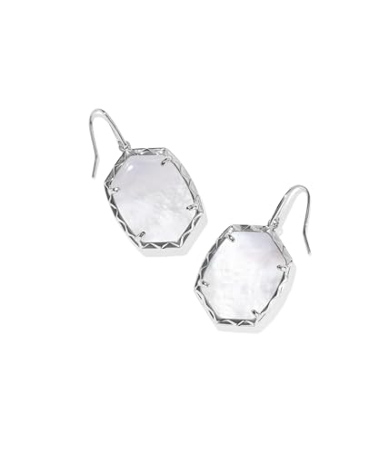 Kendra Scott Womens Daphne Drop Earrings Silver Ivory Mother Of Pearl One Size