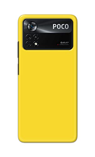 Image of Printed Hard Back Cover Case for Mi Poco X4 Pro 5G Back Cover (Plain Yellow) -1803