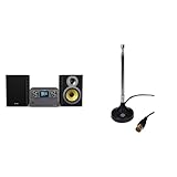 Philips Mini Stereoanlage mit Bluetooth/Spotify Connect, DAB+, UKW-Radio & Oehlbach Radio Rod DAB+ Antenne | Radio Antenne für den Empfang von DAB+ und FM/UKW