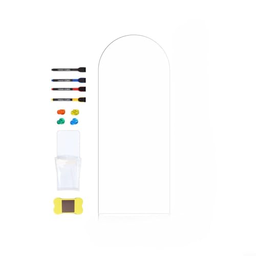 Advokingtap Pizarra magnética de pared para niños, tablero de dibujo 2 en 1 y soporte magnético para juguetes, fácil aplicación, incluye trapo de tiza rosa, 15.7 x 39.4 pulgadas (blanco)
