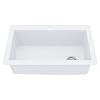 Karran QT 670 Drop In Quartz Composite 33 in 1 Hole Single Bowl Kitchen Sink in White
