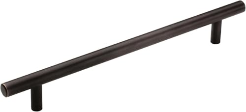 Image of Amerock | Cabinet Pull | Oil Rubbed Bronze | 7-9 /16 inch (192 mm) Center to Center | Bar Pulls | 1 Pack | Drawer Pull | Drawer Handle | Cabinet Hardware | 7-9 /16 inch (192mm) Center-to-Center Mounting Distance and 9-15 /16 inch Overall Length, Durable Carbon Steel Cabinet Hardware