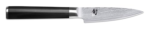 KAI Shun Classic Couteau d'Office Japonais 9 cm Longueur de Lame - Couteau Damas 32 Couches Noyau VG MAX - 61 (±1) HRC - Manche en Pakkawood - Fabriqué au...