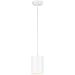 Cylinder Collection 5-Inch 1-Light White Modern Outdoor Hanging Pendant Light
