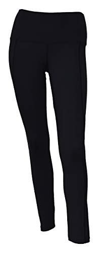 Private Island Women UPF 50+ Long Leggings Pants Swim Pocket Beach Swimsuit Rash Guard Bathing Bottom (XXXL, Black_np)