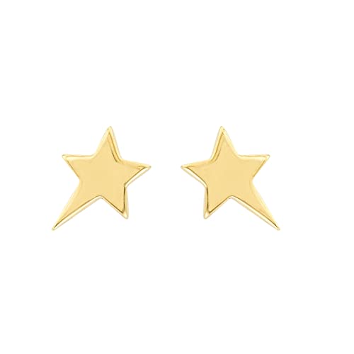 JEWELHEART 14K Solid Gold Star Stud Earrings - Dainty Yellow Celestial Earrings - Minimalist For Women3
