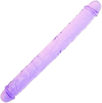 13.4 * 1.5 Inches Double Dildo Crystal Jelly Realistic Anal Long Dildo Penis Soft and Flexible with Veins and Glans Adult Sex Toys for Women/Men/Lesbian Purple