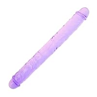 34cm Doppel Dildo Kristall Jelly Realistische Anal Lange Dildo Penis Weich und Flexibel mit Venen und Eichel Erwachsene Sex Spielzeug für Frauen/Männer/Lesbisch Lila