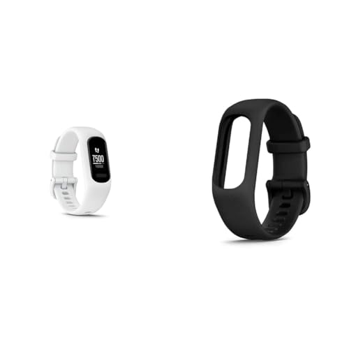 Garmin vivosmart 5, S/M Replacement Band, Black vivosmart 5 Smart Health and Fitness Activity Tracker with Touchscreen, White, Small/Medium