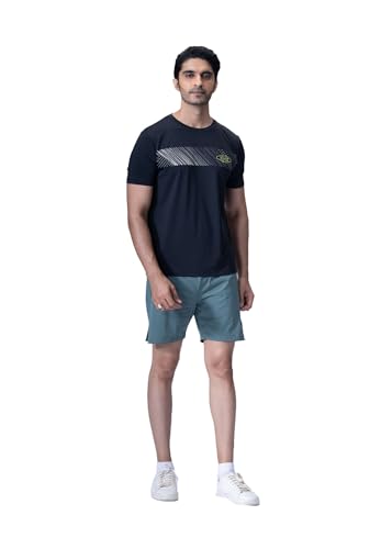 Image of STRCH Men's Activewear T-Shirt | Regular Fit Round Neck Sports T-Shirt | Half Sleeve Gym, Running & Training Tee | UV Protection & Anti-Odour Performance Fabric