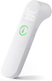 Highly Accurate Ear Thermometer, Digital Ear Thermometer for Kids and Adults, Memory Recall, Fever Alarm and 21 Disposable Probe Covers (LED-White)
