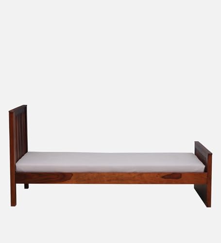 Solid Sheesham Wood Single Bed Cot Without Storage | Single Size Bed for Bedroom | Multipurpose Use Bed- Honey Teak 2