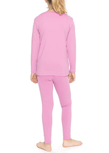 Image of STRETCH IS COMFORT Girls 2 Piece Hoodie Short Sleeve Long Sleeve Crew Neck Top and Leggings Set Kids Thermals Underwear Set