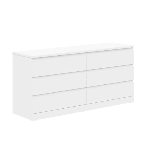 Image of Wakefit Engineered Wood Chest of Drawer | 1 Year Warranty | 6 Drawer Storage Organizer for Bed & Living Room | Centaur - Frosty White