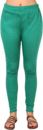 kanna fabric Relaxed Fit for Women's Winter Wear Woolen Legging Sea Green-picture-19