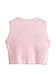 Floerns Women's Sleeveless Round Neck Cute Strawberry Sweater Vest Crop Shirt Top Pink S
