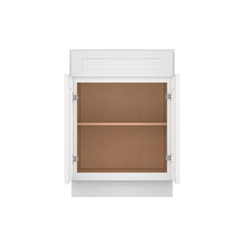 Image of Furinno Shaker Drawer Base Kitchen Cabinet with 2-Doors, Ready to Assemble, 24 D x 24 W x 34.5 H, White