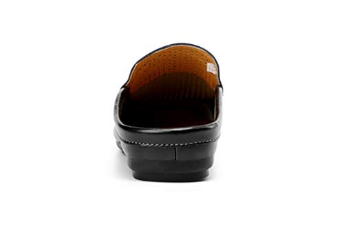 Men's Classic Leather Slippers Office Casual House Slip On Backless Loafers3