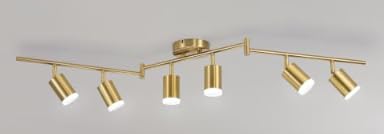 Plafond orientable à 6 spots dorés Bojim pour éclairage précis GU10