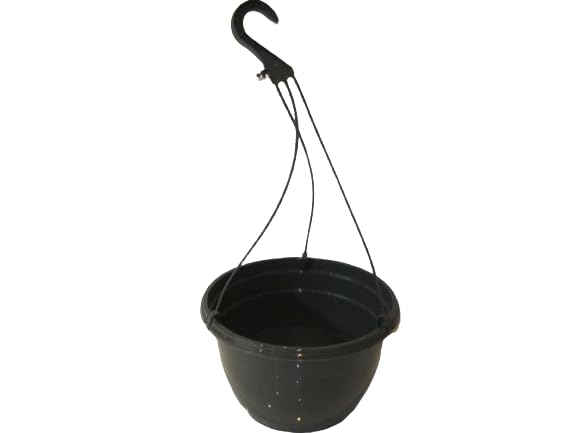 The Flowerpot Men 27CM PLASTIC HANGING POTS BASKETS PLANTERS (x5, Grey)