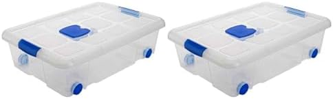 AC - Pack de 2 Cajas de ordenación de plástico Transparente - N.º...