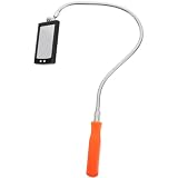 Operitacx Flexibler Einfach zu Bedienen Inspektionsspiegel 360° Drehbar aus Edelstahl mit LED Beleuchtung und Biegbar für Fahrzeug und Autoreparaturkontrolle