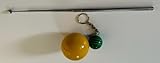 BuyBocceBalls Official Tournament-Grade Bocce Accessory – 60mm Yellow Pallino with Extendable Measuring Device and Key Chain