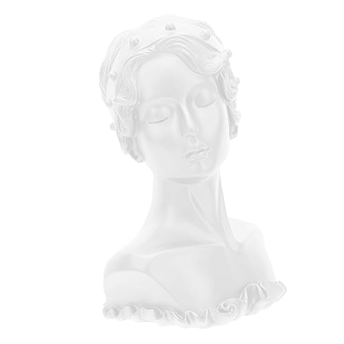 BESPORTBLE Présentoir à Bijoux Buste Décoratif en Résine Blanc, Porte-colliers et Support à Boucles D'oreilles, Accessoire pour Rangement de Bijoux, pour Chambre et Bureau,