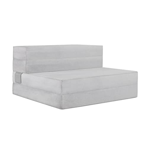 Best Couch Material for Airbnb: Durable, Washable Velvet for Ultimate Comfort 7 Heyward 4.5” Trifold Sofa + Mattress | Twin XL Size | Portable Certi PUR-US Certified Firm Foam Folds Into Couch | Washable Panne Velvet Material w/Non-Slip Base | 78”L x 38”W x 4.5”H