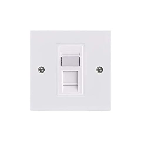 VCELINK RJ45 Socket Ethernet Cat6 Wall Socket Single Port Faceplate Flat Wall Plate for CAT6/CAT5E/CAT5 Network Cable with Keystone Jack Modular Cover