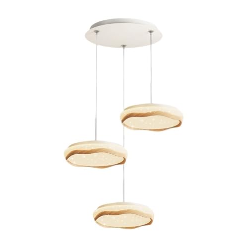 Suspension ronde 3 têtes LED 48W blanche en métal et acrylique