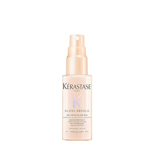 Kérastase Gloss Absolu Anti-Frizz Glaze Milk All-in-1-Pflegespray für langes zu Frizz neigendes Haar Mit Hyaluronsäure Glykolsäure und Wildrosenöl Hitzeschutz bis zu 230 C 45ml