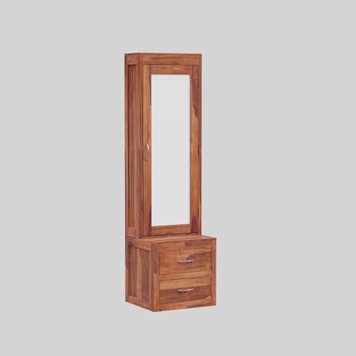 Image of Sheesham Wood Dressing with Drawer and Shelve Storage Wooden Long Dresser Table for Bedroom Living Room (Teak Finish)