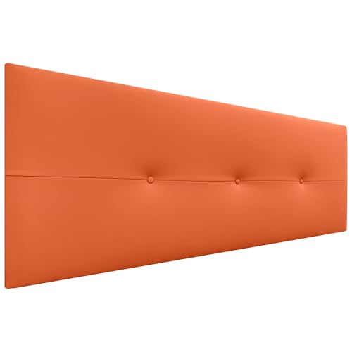 DHOME Cabecero de Polipiel o Tela AQUALINE Pro cabeceros Cabezal tapizado Cama Lujo (Polipiel Naranja, 135cm (Camas 120/135/140))