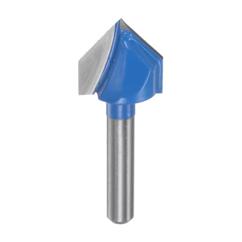 QUARKZMAN 1pz Fresa per Router 0,7 Dia 1/4 Attacco 90 Gradi Fresa a Candele Tipo V in Carburo per Lavorazione Legno Falegnameria Incisione Bordi Rifilatore Cutter Strumenti