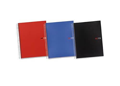 Miquelrius, Pack of 3 A5 notebooks, The Original Classic notebook, 8 coloured stripes, polypropylene cover