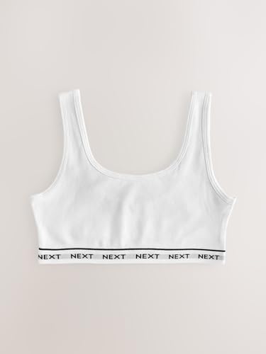 NEXT Mädchen Kurztops, 3er-Pack Schwarz/Weiß/Grau Numeric_110-116