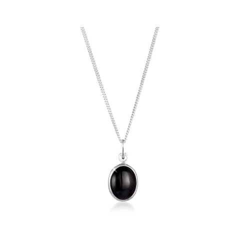 Elli 925 Sterling Silver Onyx Pendant Necklace Cover