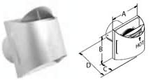 DuraVent 58DVA-HSCH 5" Inner Diameter - DirectVent Pro Direct Vent Pipe - Double Wall - High-Wind Sconce Termination Cap