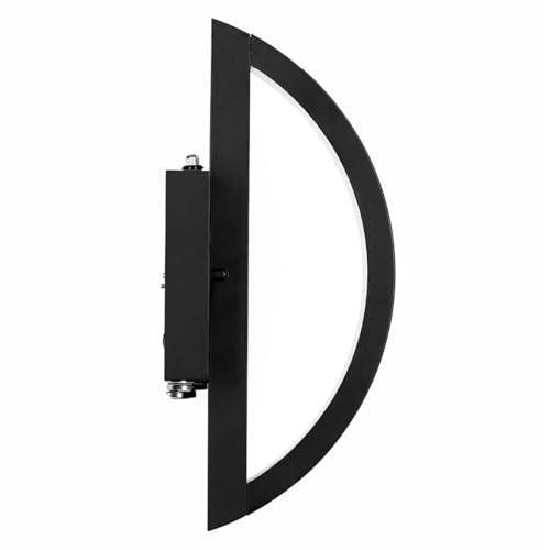 Image of Sylvania Wall Mount Round LED Light Sconce 12.5W, 5 CCT (2700 /3000 /3500 /4000 /5000K), 80 CRI, 450 LMS, Black with Sensor - 1 Pack (63472)
